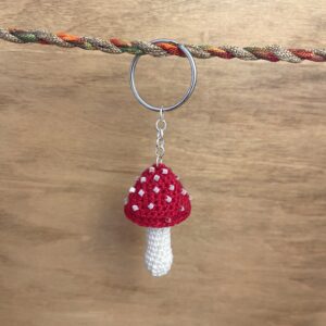 Beaded Mushroom Keychain